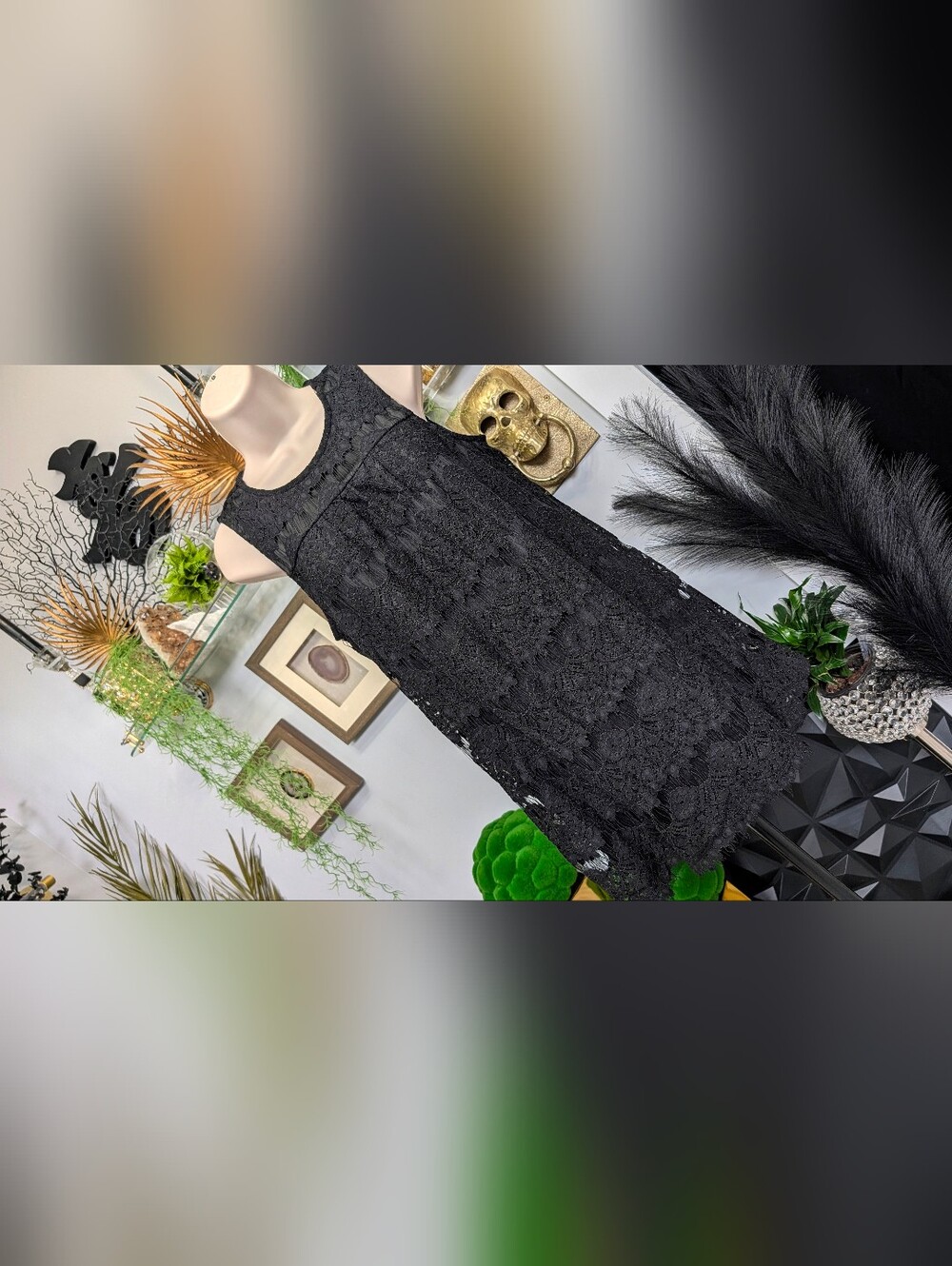 Speechless Black Lace Tunic Tank Top XS